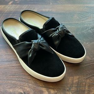 New Spenco Orthotic Suede Bow Mule Black Size 11